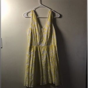 Yellow Fit & Flare Dress with hidden Zipper